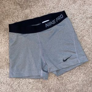 Gray Nike Pro Dri-Fit Spandex Shorts